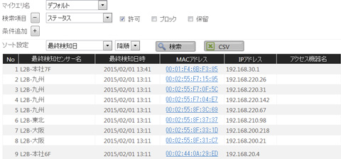 社内でネットワーク接続を許可する機器を管理